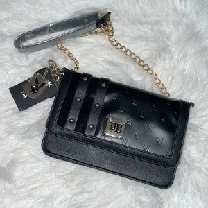 Playboy Bag and keychain NEW school girl monogram black and gold